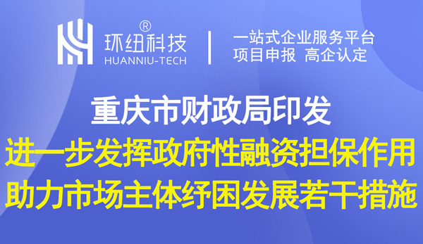 進一步發揮政府性融資擔保作用 助力市場主體紓困發展若干措施