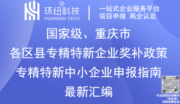 重慶市各區縣專精特新企業獎補政策