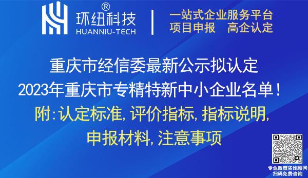 重慶市專精特新中小企業(yè)申報