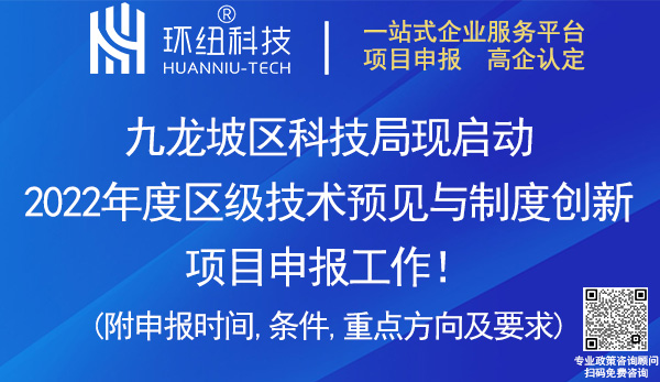 九龍坡區2022區級技術預見與制度創新項目申報