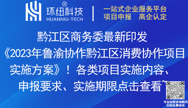 2023年魯渝協作黔江區消費協作項目實施方案