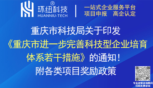 重慶市進(jìn)一步完善科技型企業(yè)培育體系若干措施